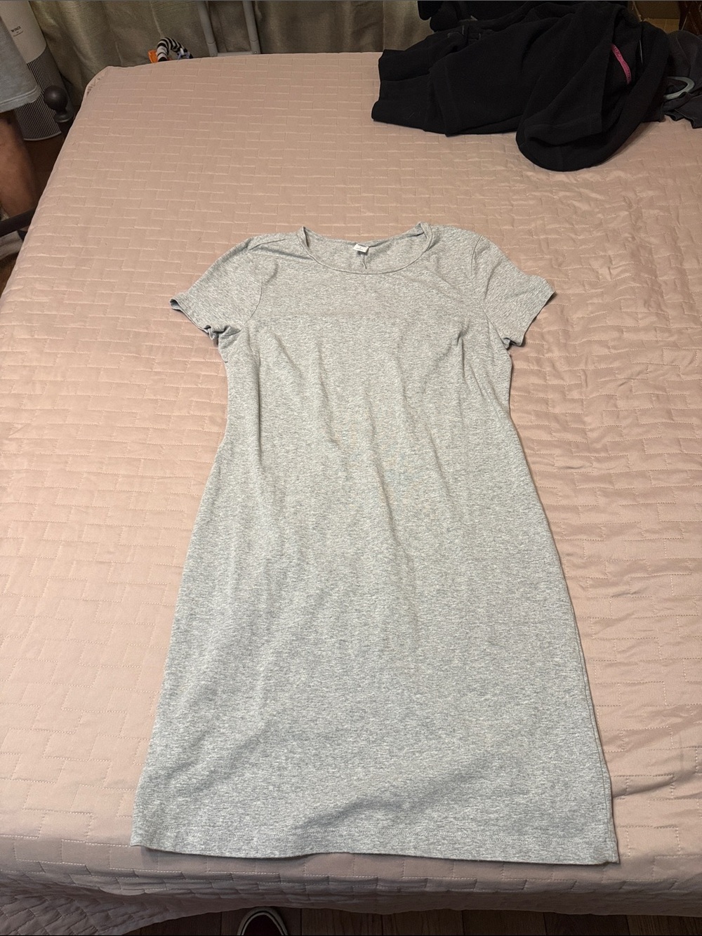 Old Navy Heather Gray Midi T-Shirt Dress